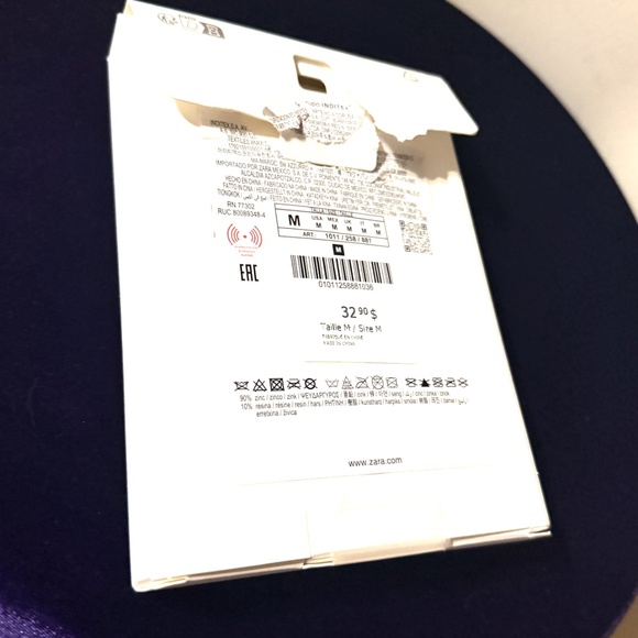 Zara silver textured metal ring with inset colored resin stones NWT - Picture 6 of 6